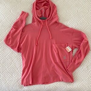 Free People Movement Hot Shot Hooded Layer Hibiscus Pink